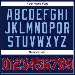 Custom Team Golf Polo Shirt with Name and Number - Personalized Navy and Light Blue Performance Vapor Design Personalized