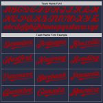 Personalized Custom Name Number Authentic Baseball Jersey - Navy Red Mesh Throwback Team Jersey Personalized Navy Red Mesh