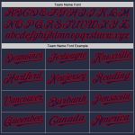 Personalized Authentic Baseball Jersey - Navy Red Mesh Throwback Design Personalized Navy Red Mesh Authentic Throwback Baseball
