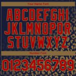 Custom Name and Number Leopard Print Baseball Jersey - Personalized 3D Pattern Design in Navy, Red, and Old Gold Personalized