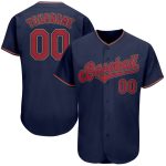 Personalized Authentic Baseball Jersey in Navy, Red, and Old Gold Personalized Navy Red-Old Gold Authentic Baseball Jersey