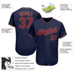 Personalized Authentic Baseball Jersey in Navy, Red, and Old Gold Personalized Navy Red-Old Gold Authentic Baseball Jersey