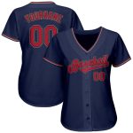 Personalized Authentic Baseball Jersey in Navy, Red, and Old Gold Personalized Navy Red-Old Gold Authentic Baseball Jersey