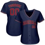 Custom Team Name Number Personalized Baseball Jersey - Navy Red Old Gold Authentic Personalized Navy Red-Old Gold Authentic