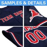 Custom Team Name Number Personalized Baseball Jersey - Navy Red Old Gold Authentic Personalized Navy Red-Old Gold Authentic