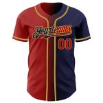 Personalized Custom Name and Number Navy Red-Old Gold Gradient Baseball Jersey - Authentic Team Gear Personalized Navy Red-Old