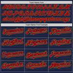 Custom Team Baseball Jersey with Personalized Name and Number - Navy Red Gold Authentic Raglan Sleeves Personalized Navy