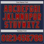 Custom Team Baseball Jersey with Personalized Name and Number - Navy Red Gold Authentic Raglan Sleeves Personalized Navy