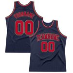 Custom Name Number Authentic Basketball Jersey - Personalized Navy Red Gold Throwback Team Jersey Personalized Navy Red-Old