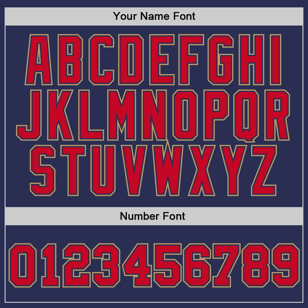 Personalized Navy Red-Old Gold Authentic Throwback Basketball Jersey Team Custom Name and Number Custom Name Number Authentic Basketball Jersey - Personalized Navy Red Gold Throwback Team Jersey Personalized Navy Red-Old - Image 3