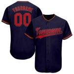 Custom Name and Number Baseball Jersey - Personalized Navy Red-Old Gold Team Jersey Personalized Navy Red-Old Gold Baseball