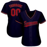 Custom Name and Number Baseball Jersey - Personalized Navy Red-Old Gold Team Jersey Personalized Navy Red-Old Gold Baseball