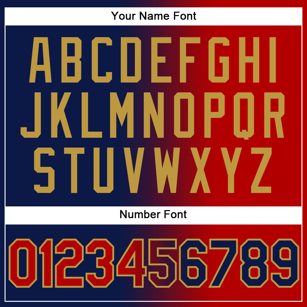 Personalized Navy Red-Old Gold Gradient Fashion Two-Button Unisex Softball Jersey Team Custom Name and Number Custom Name and Number Unisex Softball Jersey - Personalized Navy, Red, and Gold Gradient Two-Button Design Personalized - Image 5