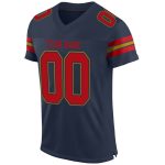 Custom Name & Number Mesh Football Jersey - Personalized Navy Red-Old Gold Team Jersey Personalized Navy Red-Old Gold Mesh