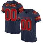 Custom Name & Number Mesh Football Jersey - Personalized Navy Red-Old Gold Team Jersey Personalized Navy Red-Old Gold Mesh