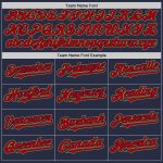Custom Name and Number Personalized Baseball Jersey - Navy Red Old Gold Mesh Authentic Throwback Team Jersey Personalized