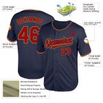 Custom Name and Number Personalized Baseball Jersey - Navy Red Old Gold Mesh Authentic Throwback Team Jersey Personalized