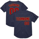 Personalized Throwback Baseball Jersey in Navy Red and Old Gold Mesh, Customizable Design, Perfect for Fans Personalized