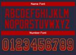 Customizable Football Jersey with Name and Number in Navy, Red, and Old Gold Mesh - Team Spirit Apparel Personalized Navy