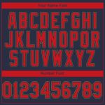 Custom Team Performance T-Shirt with Personalized Name and Number - Navy, Red, Old Gold Personalized Navy Red-Old Gold Performance