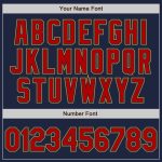 Custom Name Number Two-Button Softball Jersey Unisex Navy Red/Gold - Personalized Team Apparel Personalized Navy Red-Old