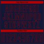 Custom Name and Number Personalized Soccer Jersey - Navy Red Pinstripe Fade Fashion Uniform Personalized Navy Red Pinstripe