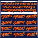 Custom Name Number Baseball Jersey - Personalized Navy Red Pinstripe Gold Authentic Design Personalized Navy Red Pinstripe