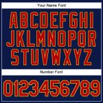Custom Name Number Baseball Jersey - Personalized Navy Red Pinstripe Gold Authentic Design Personalized Navy Red Pinstripe
