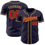 Custom Name Number Baseball Jersey Personalized Navy Red Pinstripe Old Gold Authentic Team Gear Personalized Navy Red Pinstripe