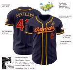 Custom Name Number Baseball Jersey Personalized Navy Red Pinstripe Old Gold Authentic Team Gear Personalized Navy Red Pinstripe