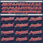 Custom Name Number Personalized Authentic Baseball Jersey Red-White Navy Pinstripe Personalized Navy Red Pinstripe Red-White