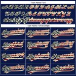 Custom Name Number Vintage USA Flag Baseball Jersey - Personalized Navy Red Pinstripe Team Cream Personalized Navy Red Pinstripe