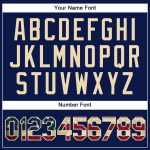 Custom Name Number Vintage USA Flag Baseball Jersey - Personalized Navy Red Pinstripe Team Cream Personalized Navy Red Pinstripe