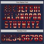 Custom Name Number Vintage Pinstripe USA Flag Softball Jersey Unisex Two-Button Navy Red Personalized Navy Red Pinstripe