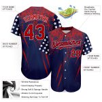 Custom Name and Number 3D American Flag Baseball Jersey - Personalized Navy Red-Royal Team Apparel Personalized Navy Red-Royal
