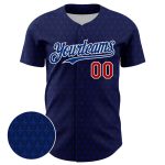 Custom Name Number Baseball Jersey with 3D Hearts Design - Personalized Navy Red-Royal Team Apparel Personalized Navy Red-Royal