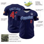 Custom Name Number Baseball Jersey with 3D Hearts Design - Personalized Navy Red-Royal Team Apparel Personalized Navy Red-Royal