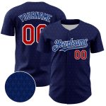 Custom Name Number Baseball Jersey with 3D Hearts Design - Personalized Navy Red-Royal Team Apparel Personalized Navy Red-Royal