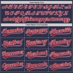 Personalized Custom Name Number Baseball Jersey - Navy Red-Royal Authentic Throwback Team Jersey Personalized Navy Red-Royal