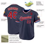 Personalized Custom Name Number Baseball Jersey - Navy Red-Royal Authentic Throwback Team Jersey Personalized Navy Red-Royal