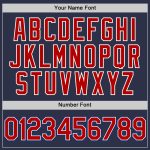 Personalized Custom Name Number Baseball Jersey - Navy Red-Royal Authentic Throwback Team Jersey Personalized Navy Red-Royal