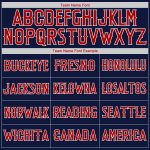 Custom Name and Number Authentic American Flag Baseball Jersey - Personalized Navy Red-White Team Apparel Personalized Navy