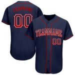 Custom Name and Number Authentic Baseball Jersey Red White Navy Drift Fashion Personalized Navy Red-White Authentic Drift