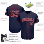 Custom Name and Number Authentic Baseball Jersey Red White Navy Drift Fashion Personalized Navy Red-White Authentic Drift