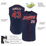 Personalized Authentic Baseball Jersey - Red-White Navy Sleeveless Design Personalized Navy Red-White Authentic Sleeveless