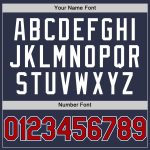 Personalized Authentic Throwback Baseball Jersey - Navy Red-White Design Personalized Navy Red-White Authentic Throwback