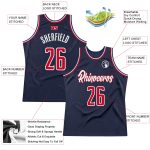 Custom Name Number Throwback Basketball Jersey - Personalized Navy Red-White Team Jersey Personalized Navy Red-White Authentic
