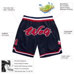 Custom Name and Number Personalized Throwback Basketball Shorts in Navy Red-White Authentic Design Personalized Navy Red-White
