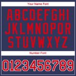 Personalized Authentic Throwback Baseball Jersey Shirt - Navy Red White Rib-Knit Personalized Navy Red-White Authentic Throwback