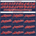 Customizable Baseball Jersey Shirt - Personalized Navy Red-White Authentic Throwback Rib-Knit with Team Name & Number Personalized